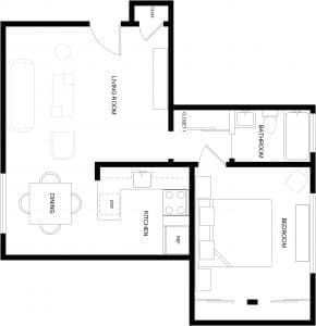 fllor plan West Hollywood/Beverly Hills Apartment